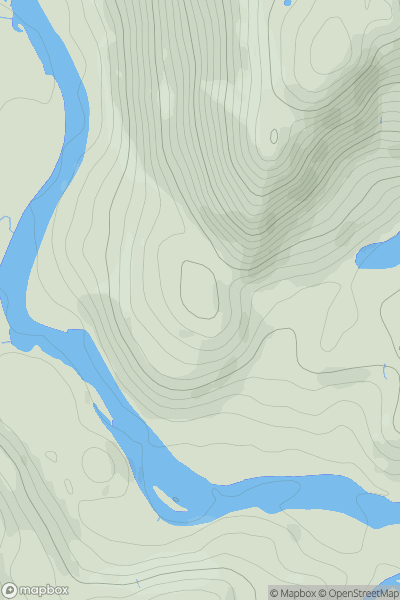 Thumbnail image for King's Seat [Pitlochry to Braemar & Blairgowrie] showing contour plot for surrounding peak